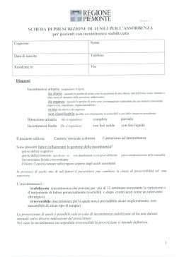 Scheda prescrizione ausili per assorbenza