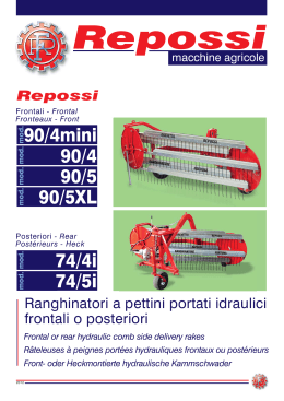 Repossi Frontal or rear hydraulic comb side delivery rakes