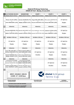 MEN`S DOUBLES SIGN-IN CLOSES AT 12:00 Noon