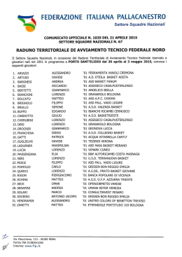 convocazione Centro Tecnico Federale