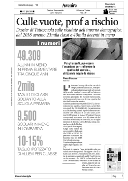 Culle vuote, prof a rischio - Forum delle Associazioni Familiari