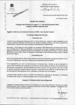 Vedi l`allegato - Consiglio Regionale del Lazio