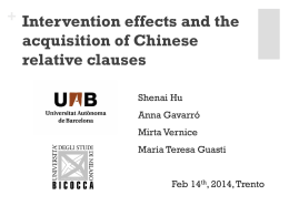 The acquisition of Chinese relative clauses - clic