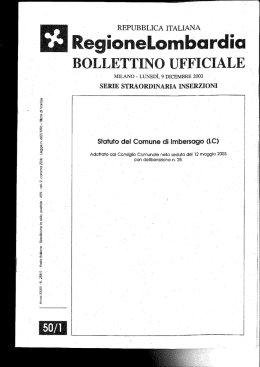 Lo Statuto comunale - Comune di Imbersago