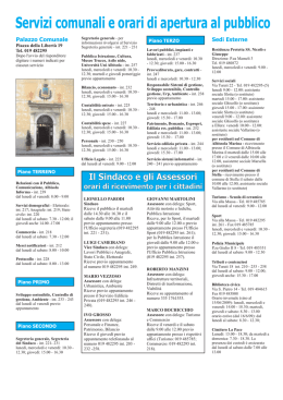 Servizi comunali e orari di apertura al pubblico