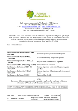 Sede Legale e amministrativa Via Tazzoli, 6 37121 Verona Tel. +39