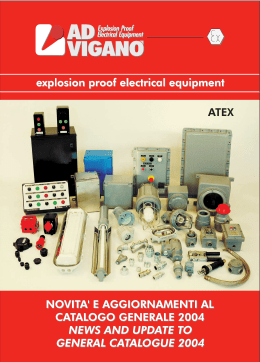 explosion proof electrical equipment NOVITA` E AGGIORNAMENTI
