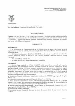 Servizio Ambiente, Protezione Civile e Polizia Provinciale