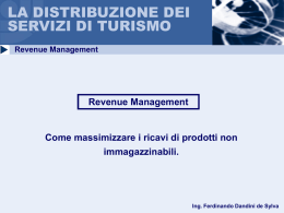 Revenue Management - Economia e Marketing del turismo e