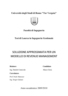Soluzione approssimata per un modello di revenue management