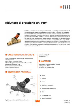 Riduttore di pressione art. PRV