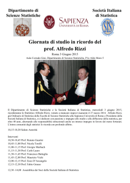 Giornata di studio in ricordo del prof. Alfredo Rizzi