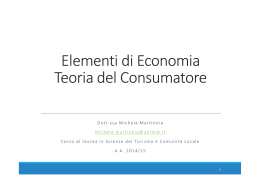 Slide Teoria del Consumatore 2014-15