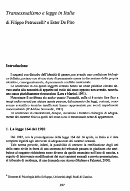 T ransessualismo e legge in Italia