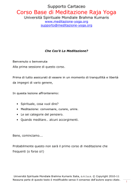 Corso Base di Meditazione Raja Yoga