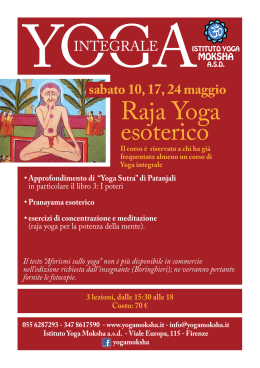Raja Yoga esoterico - Istituto Yoga Moksha asd
