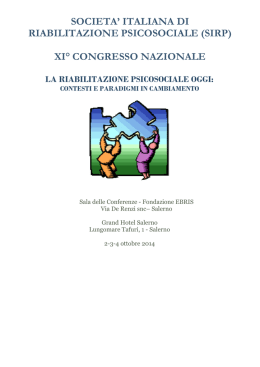 societa` italiana di riabilitazione psicosociale (sirp)