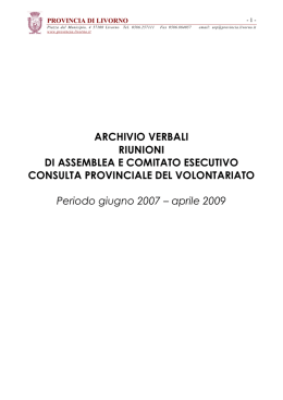 Archivio Verbali riunioni consulta periodo giugno 2007