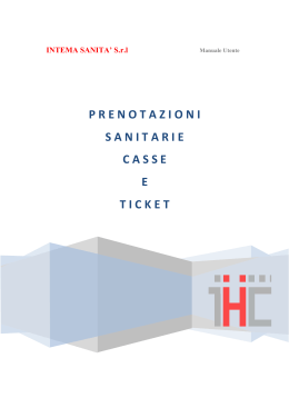 Manuale Prenotazioni Sanitarie Casse e Ticket