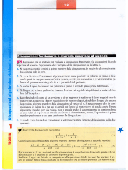 TEORIA . Disequazioni algebriche: