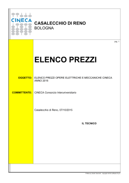 Elenco Prezzi Opere Elettriche e Meccaniche Cineca – anno 2015