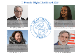 Il Premio Right Livelihood 2015