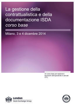 La gestione della contrattualistica e della documentazione ISDA