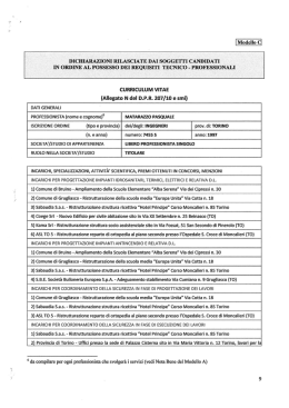 dichiarazioni rilasciate dai soggetti candidati in ordine al possesso