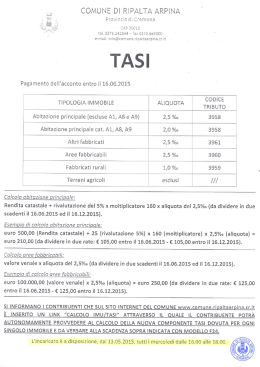 Locandina acconto TASI 2015