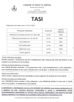 Locandina saldo TASI 2014