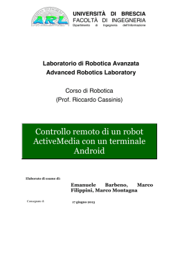 Controllo remoto di un robot ActivMedia con un terminale Android