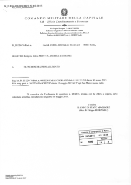 Esercitazioni a Fuoco Ordinanza n° 20/2015