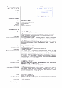 Curriculum - Comune di Rive d`Arcano