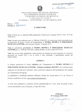 Decreto approvazione graduatoria definitiva TEORIA, RITMICA E