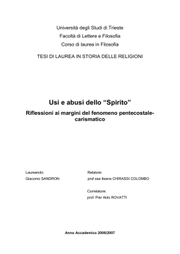 Usi e abusi dello Spirito - Università degli Studi di Trieste