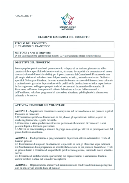 Schema sintesi Il cammino di Francesco