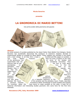 LA GNOMONICA DI MARIO BETTINI - Gnomonica by Nicola Severino