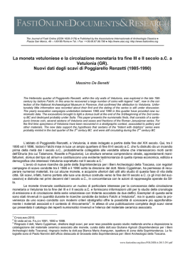 La moneta vetuloniese e la circolazione monetaria tra