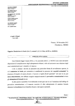 Remissione in bonis - Studio Lombardi Commercialisti e Avvocati