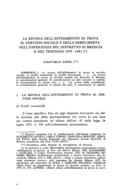 la revoca dell`affidamento in prova al servizio sociale e della