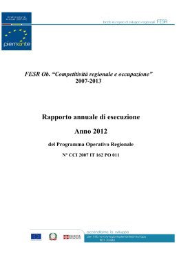 Rapporto Annuale di Esecuzione 2012