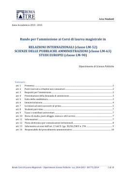 2) Scienze delle Pubbliche Amministrazioni