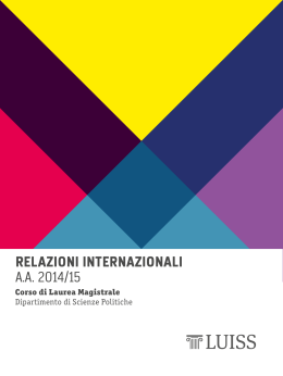 RELAZIONI INTERNAZIONALI A.A. 2014/15