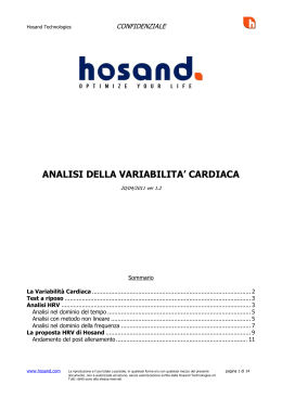 analisi HRV Hosand con bibliografia