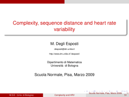 Complexity, sequence distance and heart rate variability