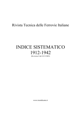 Rivista tecnica delle ferrovie italiane. Indice sistematico 1912-1942
