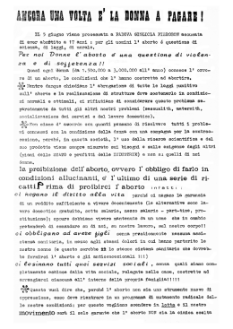 1973 - Ancora una volta è la donna a pagare!