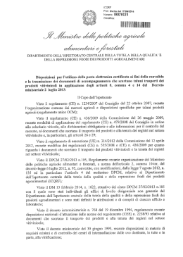 Decreto del Capo dipartimento Prot. n. 1021 del 17 giugno 2014