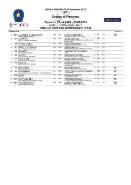 Ordine di Partenza - Equieffe Equestrian Centre