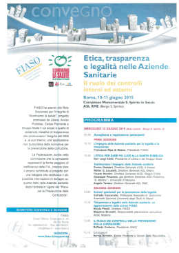 Etica, trasparenza